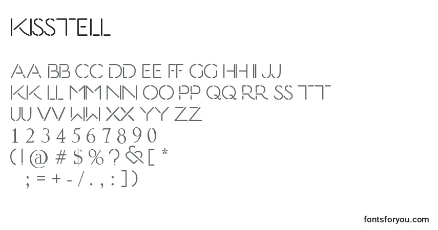 A fonte KissTell – alfabeto, números, caracteres especiais