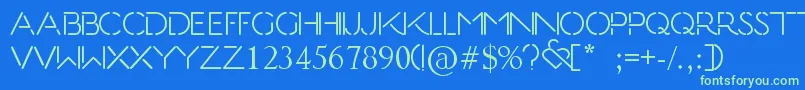 KissTell Font – Green Fonts on Blue Background