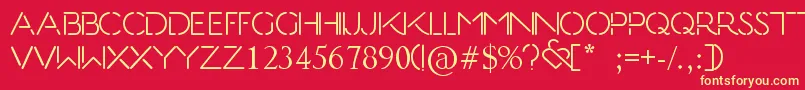 KissTell Font – Yellow Fonts on Red Background
