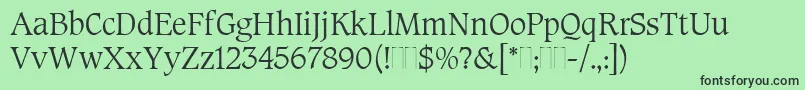 CaxtonRomanLightPlain Font – Black Fonts on Green Background