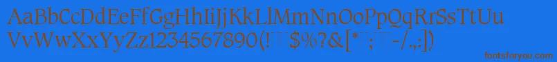 CaxtonRomanLightPlain Font – Brown Fonts on Blue Background