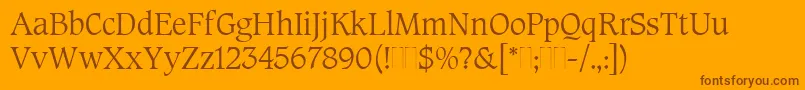 CaxtonRomanLightPlain Font – Brown Fonts on Orange Background