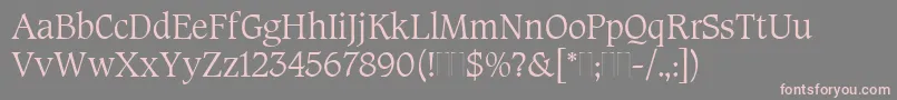 CaxtonRomanLightPlain Font – Pink Fonts on Gray Background