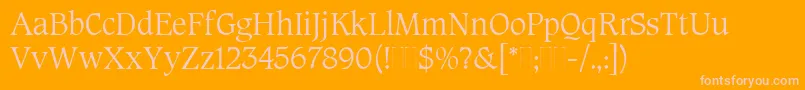 CaxtonRomanLightPlain Font – Pink Fonts on Orange Background