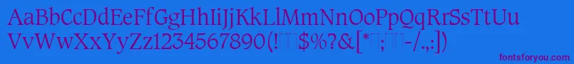 CaxtonRomanLightPlain Font – Purple Fonts on Blue Background
