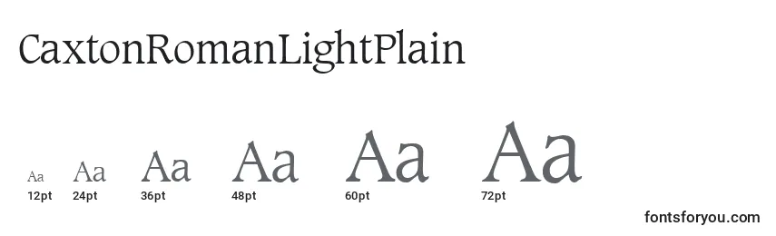 CaxtonRomanLightPlain Font Sizes