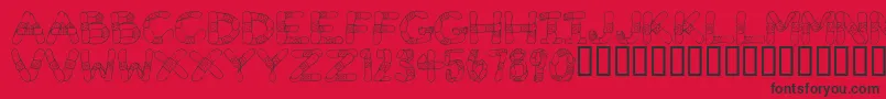 GauzeStrips Font – Black Fonts on Red Background