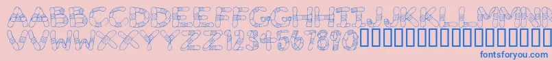 GauzeStrips Font – Blue Fonts on Pink Background