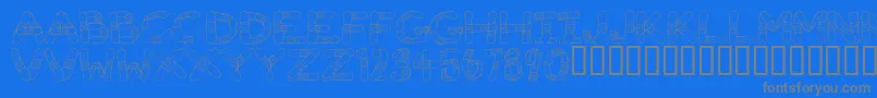 GauzeStrips Font – Gray Fonts on Blue Background