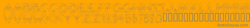 GauzeStrips-Schriftart – Graue Schriften auf orangefarbenem Hintergrund