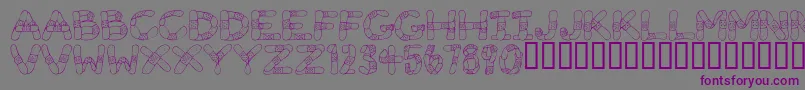 フォントGauzeStrips – 紫色のフォント、灰色の背景