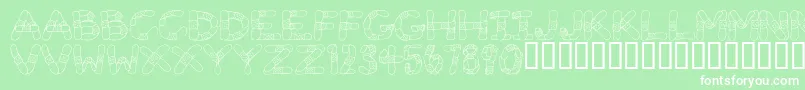 GauzeStrips Font – White Fonts on Green Background