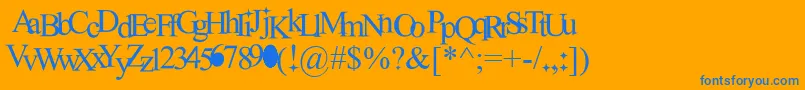 NewRomantics Font – Blue Fonts on Orange Background