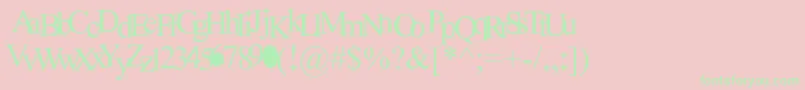 NewRomantics-Schriftart – Grüne Schriften auf rosa Hintergrund