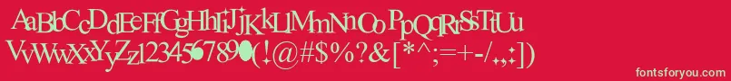 NewRomantics Font – Green Fonts on Red Background
