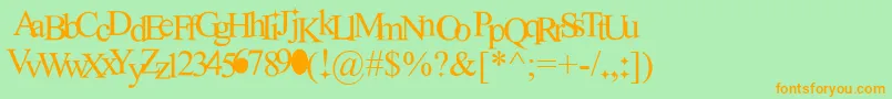 NewRomantics Font – Orange Fonts on Green Background