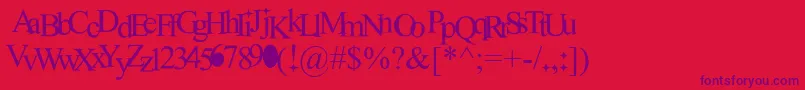 NewRomantics-Schriftart – Violette Schriften auf rotem Hintergrund