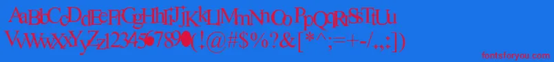 NewRomantics-Schriftart – Rote Schriften auf blauem Hintergrund