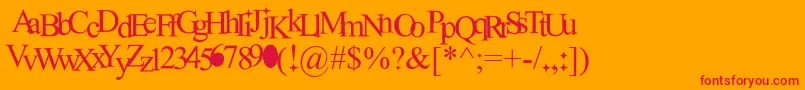 NewRomantics Font – Red Fonts on Orange Background