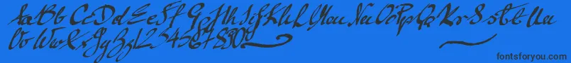 MickeyScript Font – Black Fonts on Blue Background