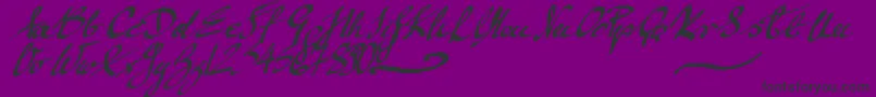 MickeyScript-Schriftart – Schwarze Schriften auf violettem Hintergrund