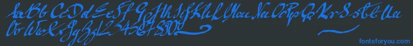 MickeyScript Font – Blue Fonts on Black Background