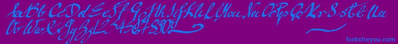 MickeyScript Font – Blue Fonts on Purple Background