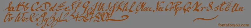 Fonte MickeyScript – fontes marrons em um fundo cinza