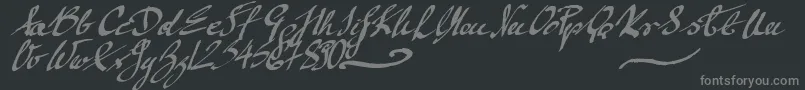 MickeyScript-fontti – harmaat kirjasimet mustalla taustalla