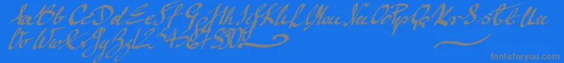 Police MickeyScript – polices grises sur fond bleu