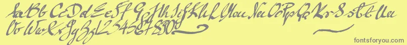 Więcej informacji o czcionce MickeyScript Czcionka MickeyScript – szare czcionki na żółtym tle