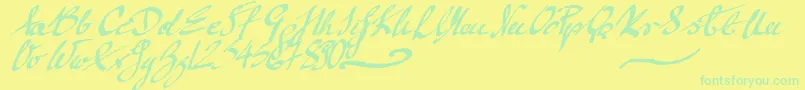 Подробнее о шрифте MickeyScript Шрифт MickeyScript – зелёные шрифты на жёлтом фоне