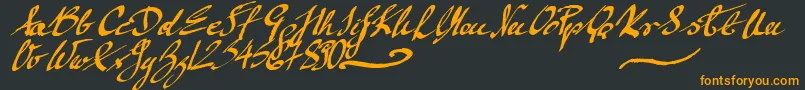 MickeyScript-fontti – oranssit fontit mustalla taustalla