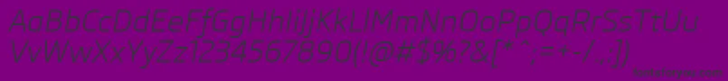 Fonte SkodaProItalic – fontes pretas em um fundo violeta