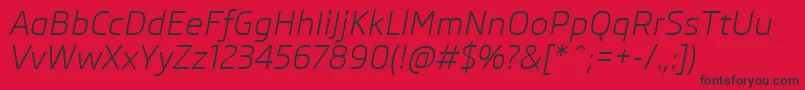 SkodaProItalic Font – Black Fonts on Red Background