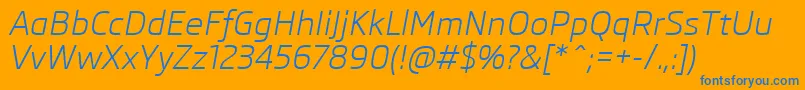 SkodaProItalic Font – Blue Fonts on Orange Background