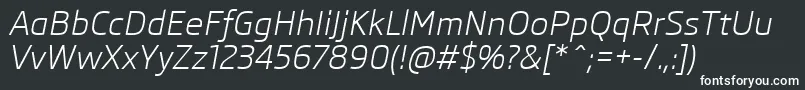 Шрифт SkodaProItalic – белые шрифты на чёрном фоне