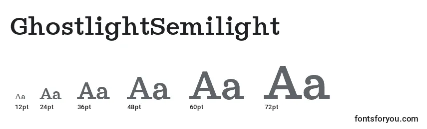 Размеры шрифта GhostlightSemilight