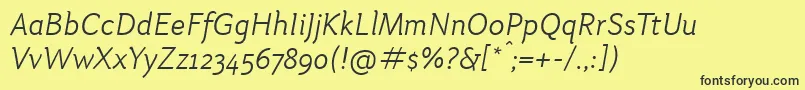 OtariLightitalic Font – Black Fonts on Yellow Background