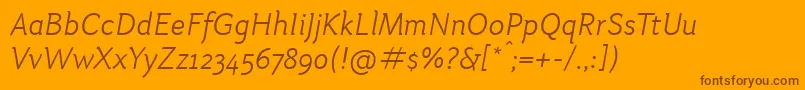 fuente OtariLightitalic – Fuentes Marrones Sobre Fondo Naranja