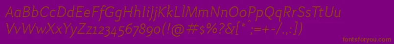 OtariLightitalic Font – Brown Fonts on Purple Background
