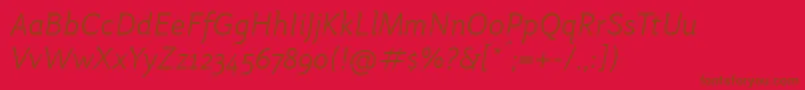 OtariLightitalic-fontti – ruskeat fontit punaisella taustalla