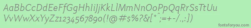 OtariLightitalic Font – Gray Fonts on Green Background