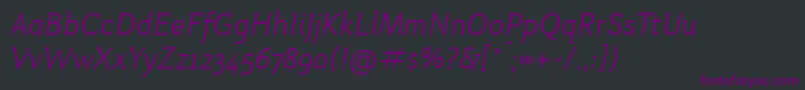 フォントOtariLightitalic – 黒い背景に紫のフォント