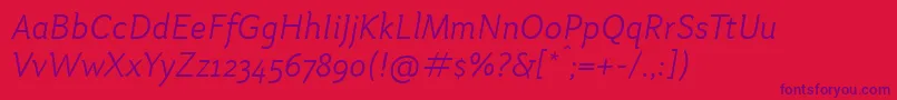 OtariLightitalic Font – Purple Fonts on Red Background