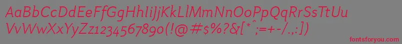 fuente OtariLightitalic – Fuentes Rojas Sobre Fondo Gris