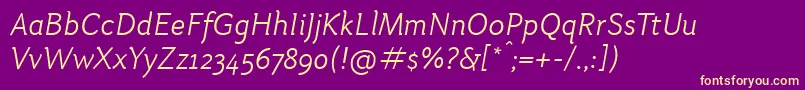 OtariLightitalic Font – Yellow Fonts on Purple Background