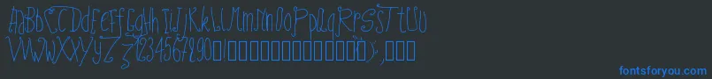 Шрифт Pwfairytales – синие шрифты на чёрном фоне