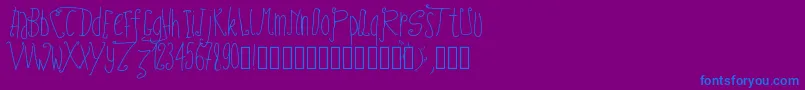 Шрифт Pwfairytales – синие шрифты на фиолетовом фоне
