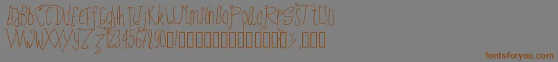 Шрифт Pwfairytales – коричневые шрифты на сером фоне